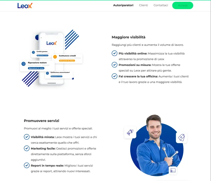 Startup car repair website image